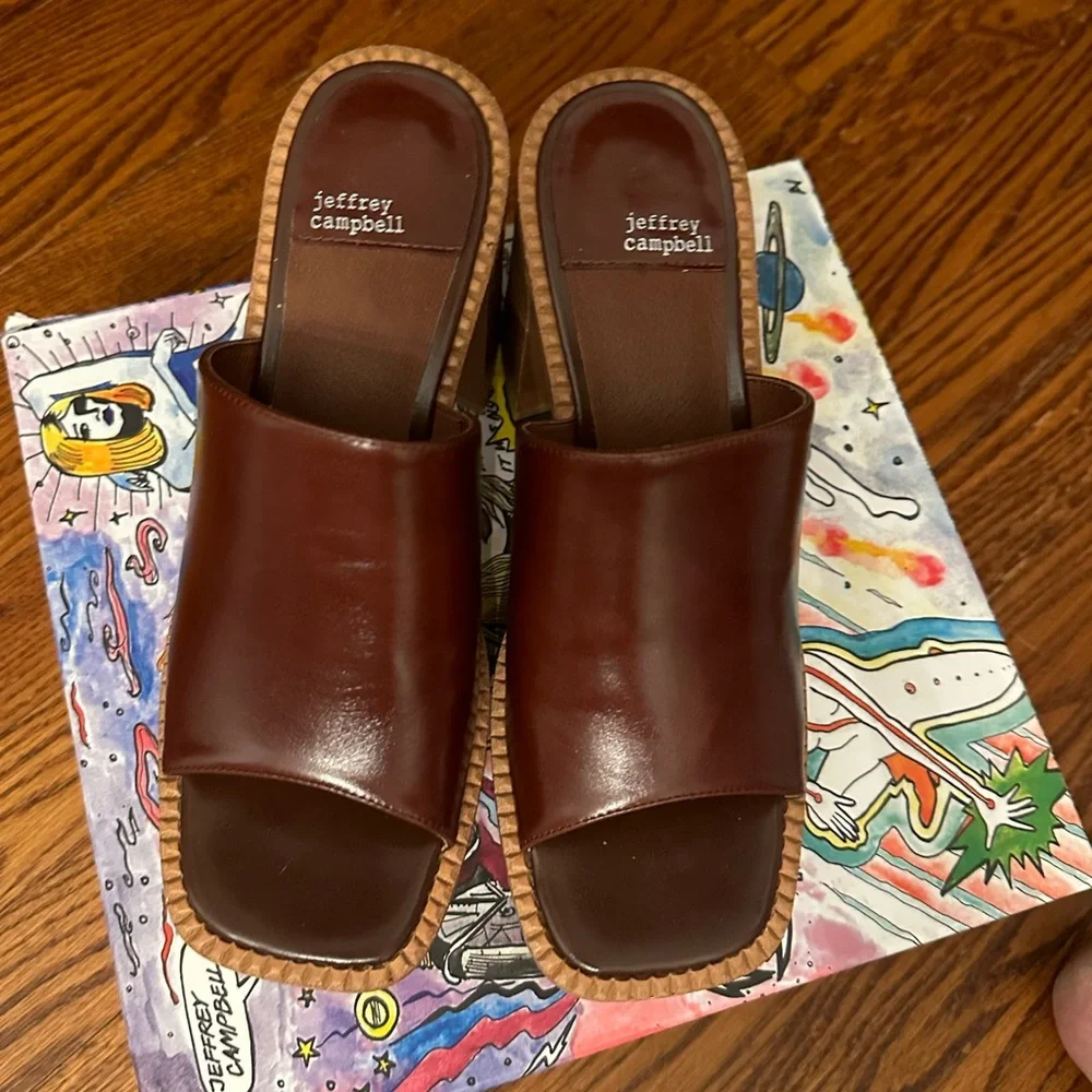 Jeffrey Campbell Concert Platform Sandals NIB Brown 8.5 - Picture 5 of 6